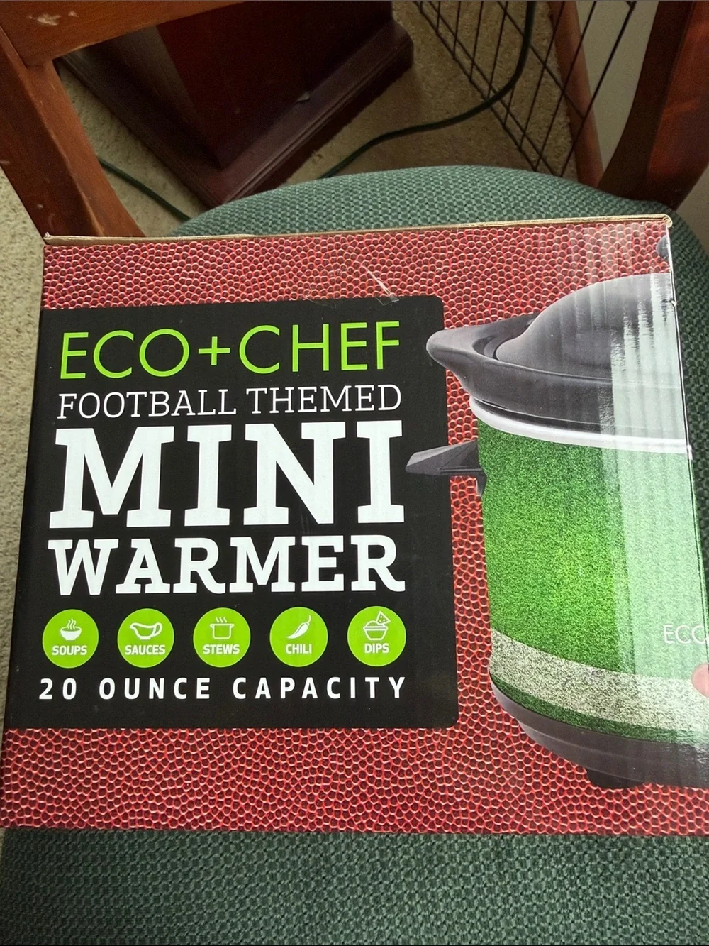 Eco+Chef Football-Themed Mini Stoneware Warmer